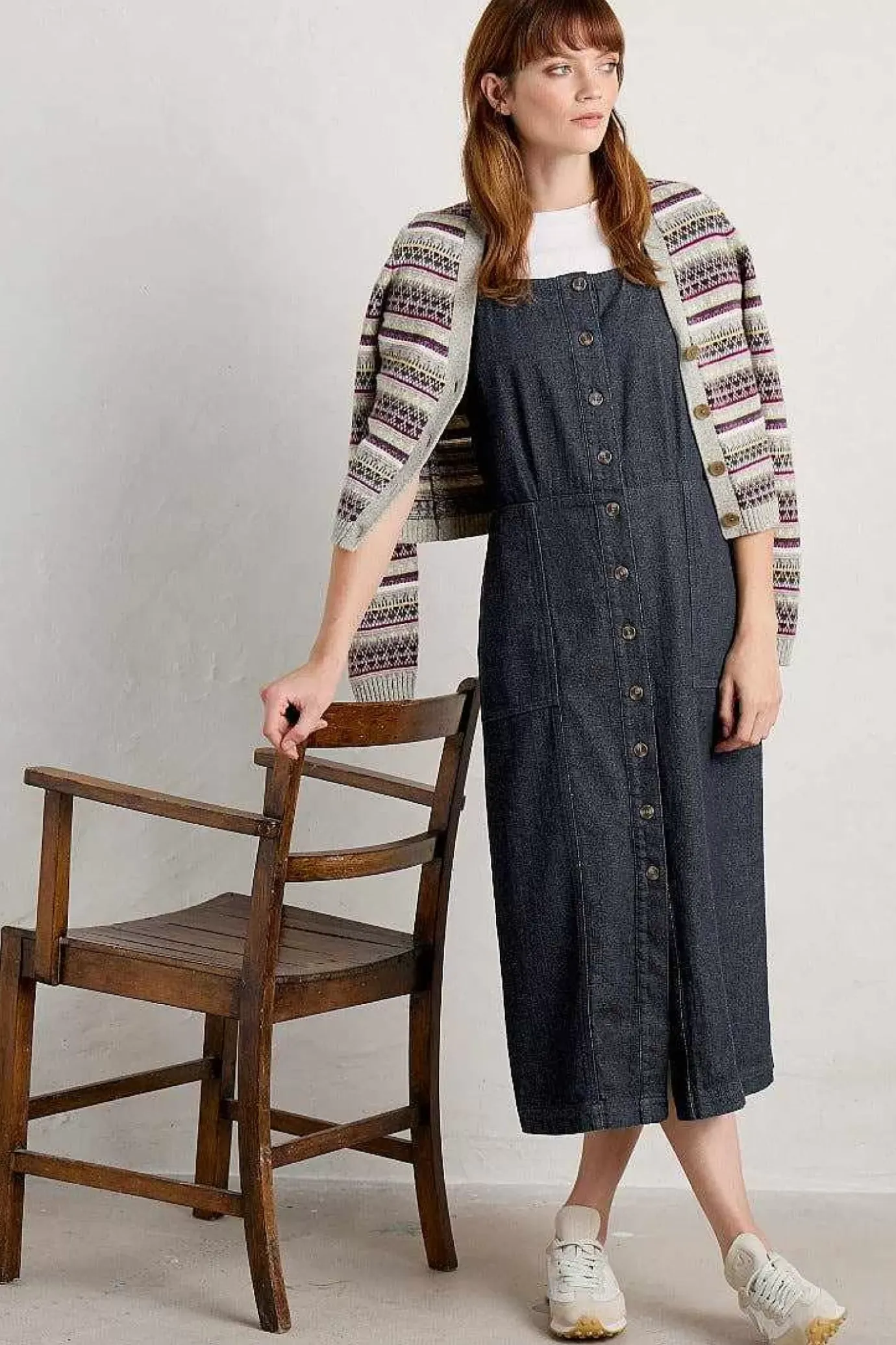 Seasalt Cornwall River Rock Midi Pinafore Dress<Women Dresses