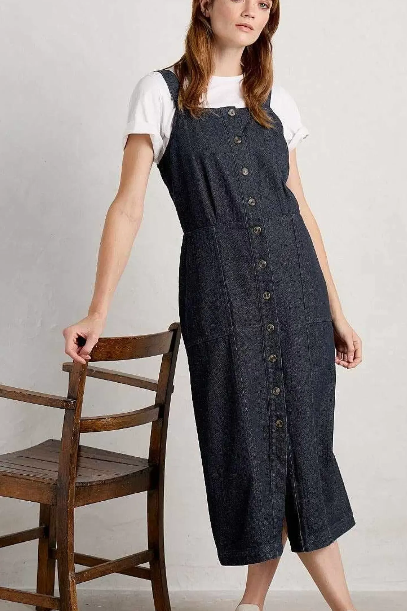 Seasalt Cornwall River Rock Midi Pinafore Dress<Women Dresses