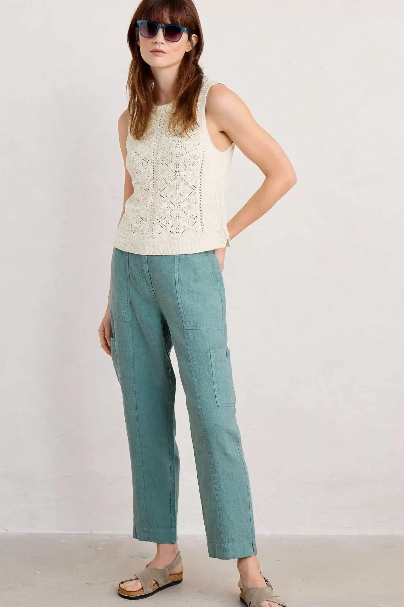 Seasalt Cornwall Rock Pipit Linen Trousers<Women Trousers & Shorts