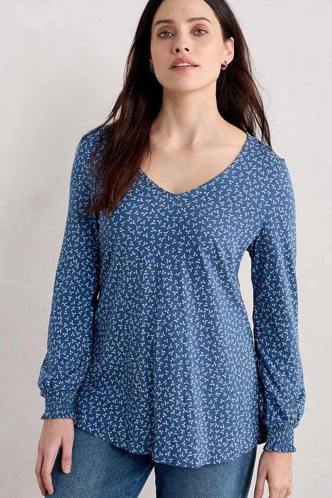 Seasalt Cornwall Rosehip Jersey V-Neck Top<Women Tops