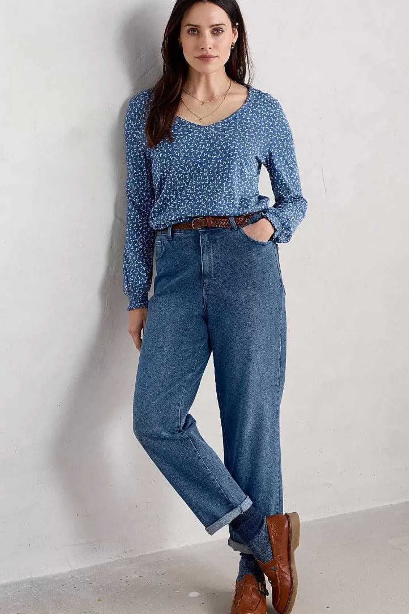 Seasalt Cornwall Rosehip Jersey V-Neck Top<Women Tops