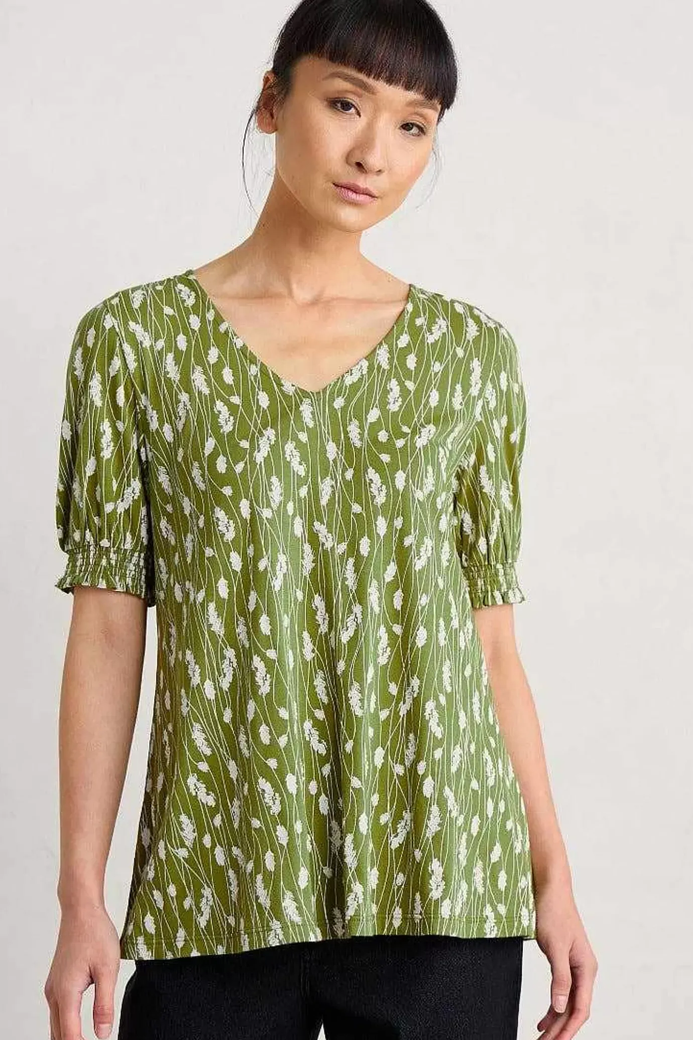 Seasalt Cornwall Rosehip V-Neck Jersey Top<Women Tops