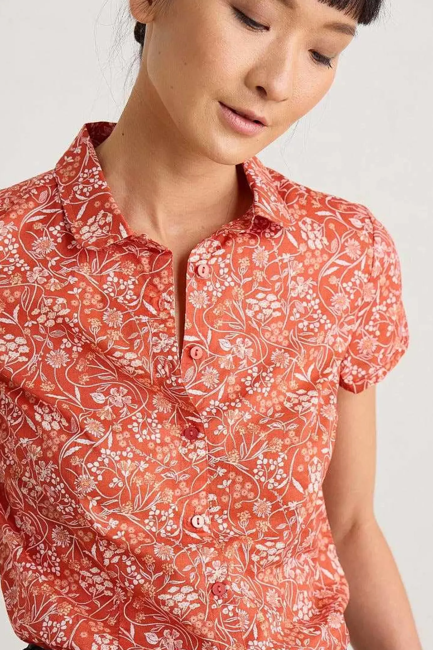 Seasalt Cornwall Rushmaker Short Sleeve Shirt<Women Tops