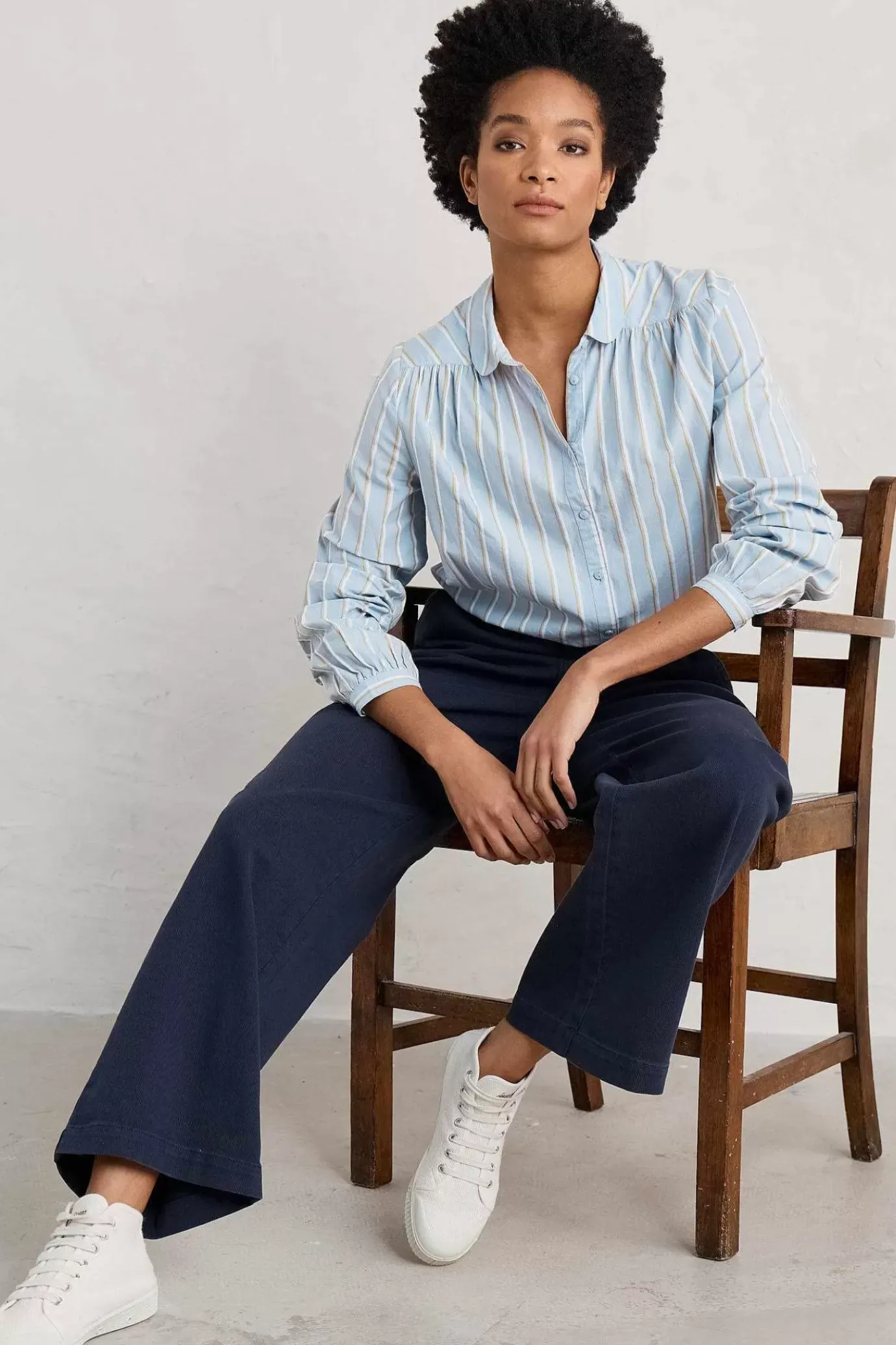 Seasalt Cornwall Spiral Flight Striped Shirt (Gots)<Women Tops