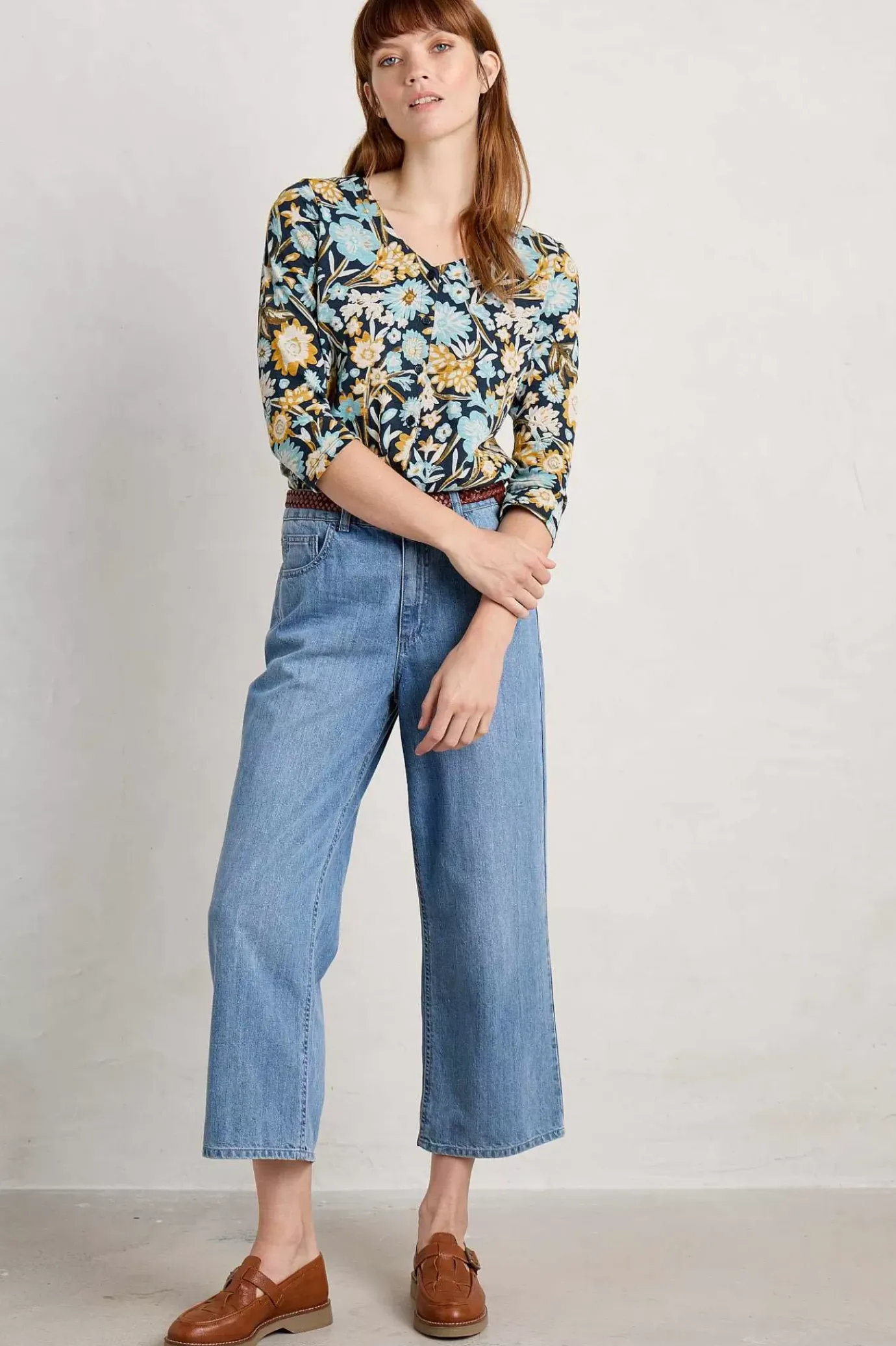 Seasalt Cornwall Studio Glass 3/4 Sleeve Top<Women Tops