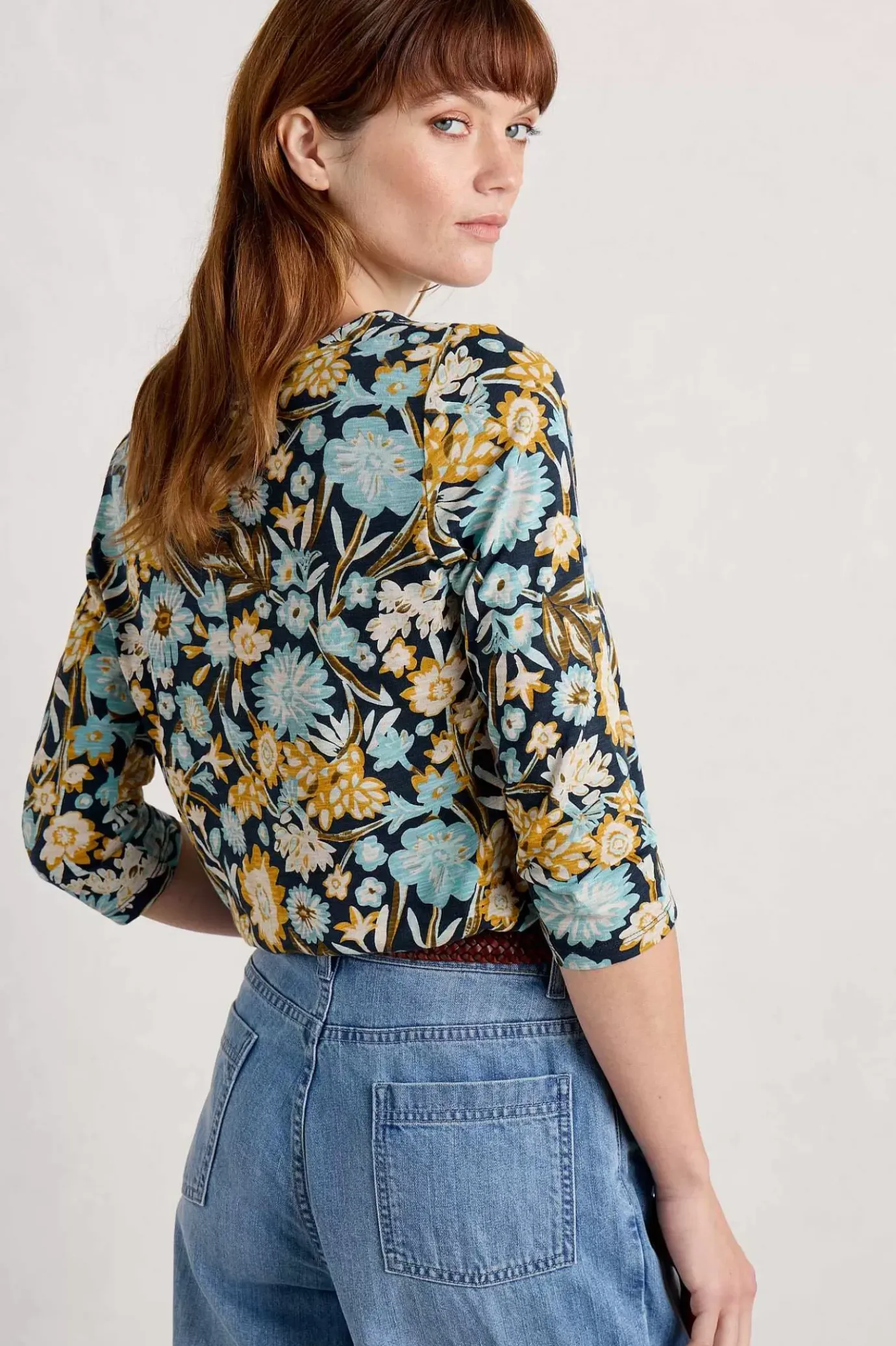 Seasalt Cornwall Studio Glass 3/4 Sleeve Top<Women Tops