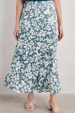 Seasalt Cornwall Temple Printed Satin Midi Skirt<Women Skirts