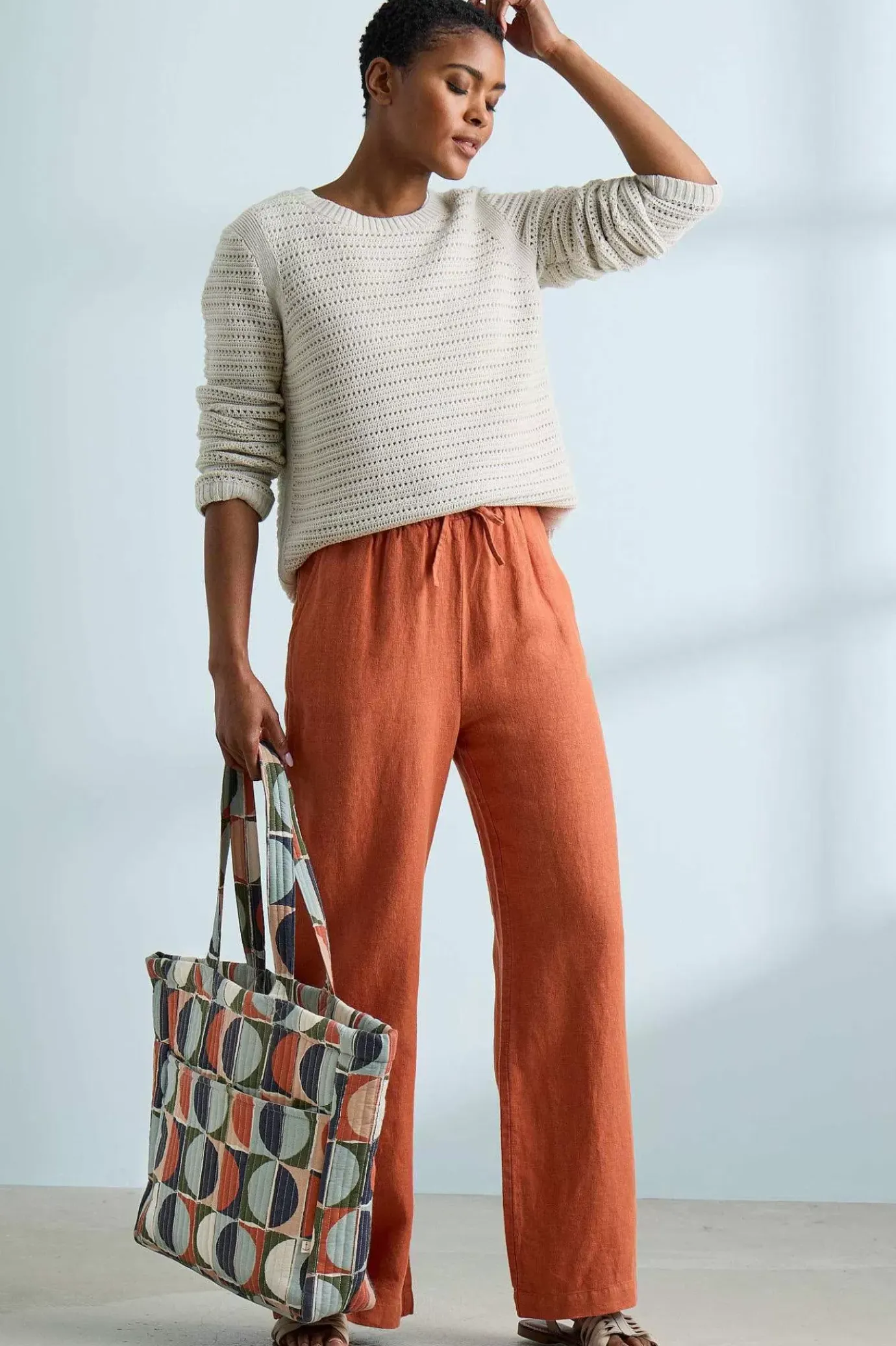 Seasalt Cornwall Tide Flow Wide Leg Linen Trousers<Women Trousers & Shorts