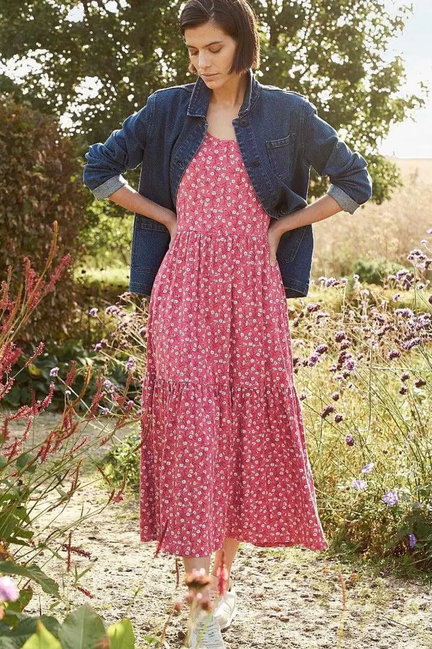 Seasalt Cornwall Tor View Short Sleeve Tiered Jersey Dress<Women Dresses