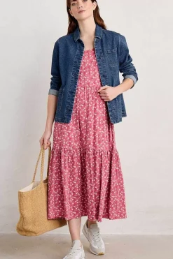 Seasalt Cornwall Tor View Short Sleeve Tiered Jersey Dress<Women Dresses