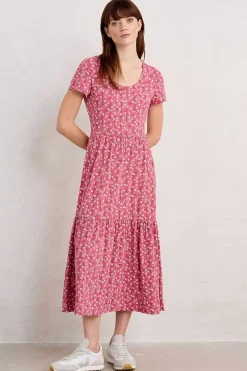 Seasalt Cornwall Tor View Short Sleeve Tiered Jersey Dress<Women Dresses