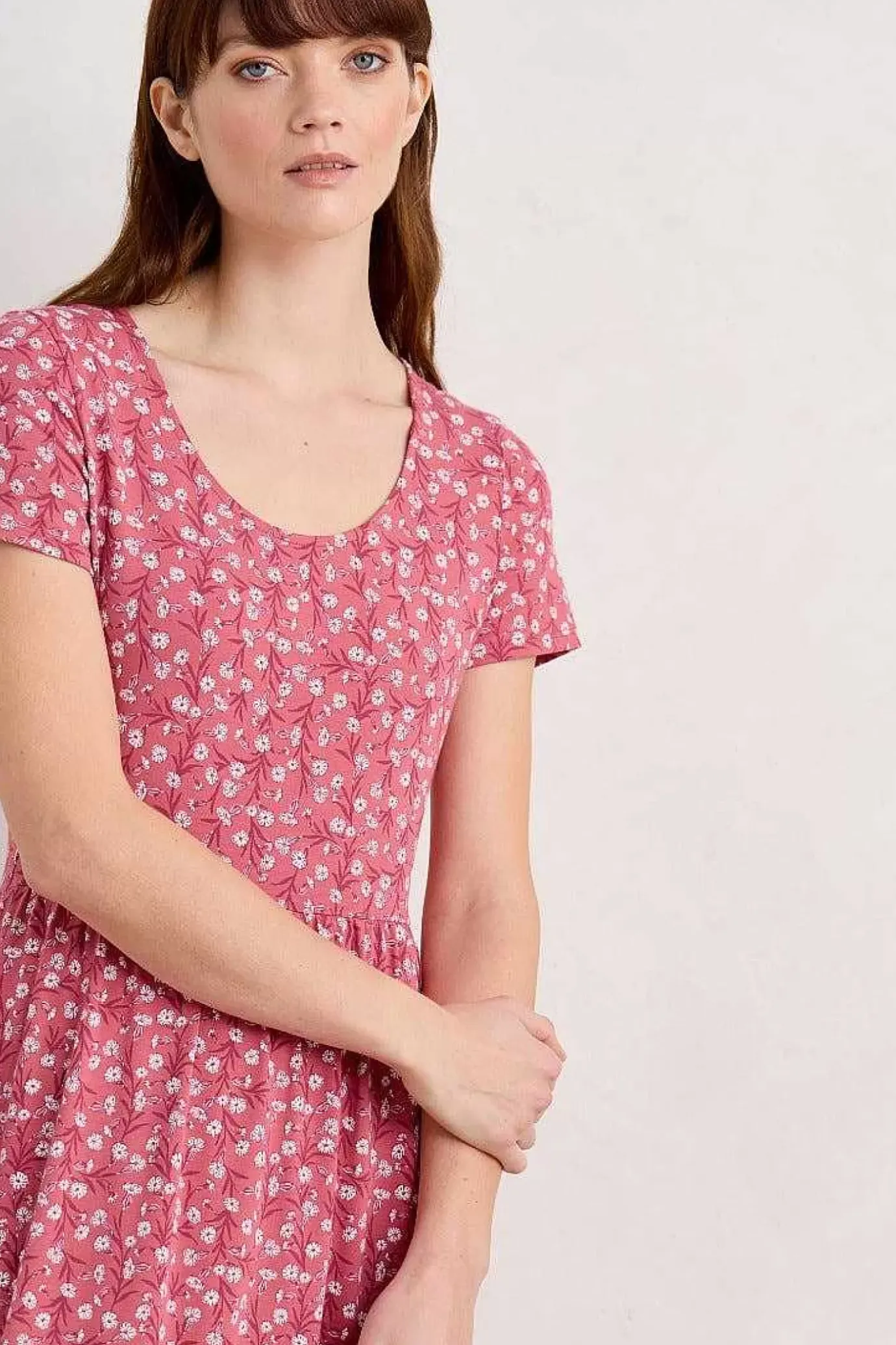 Seasalt Cornwall Tor View Short Sleeve Tiered Jersey Dress<Women Dresses