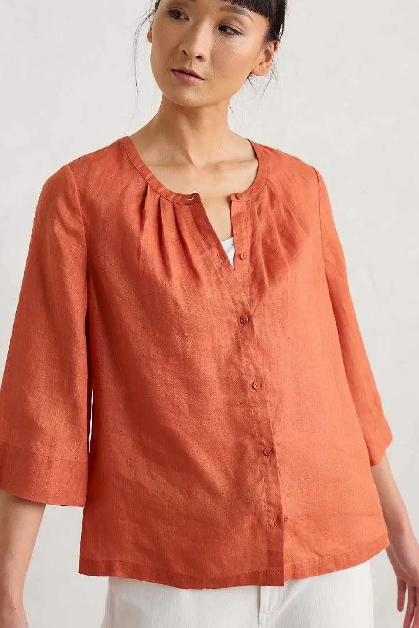 Seasalt Cornwall Wild Fennel Button Through Linen Top<Women Tops