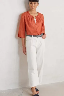 Seasalt Cornwall Wild Fennel Button Through Linen Top<Women Tops