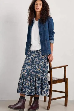 Seasalt Cornwall Wildflower Field Tiered Midi Skirt<Women Skirts