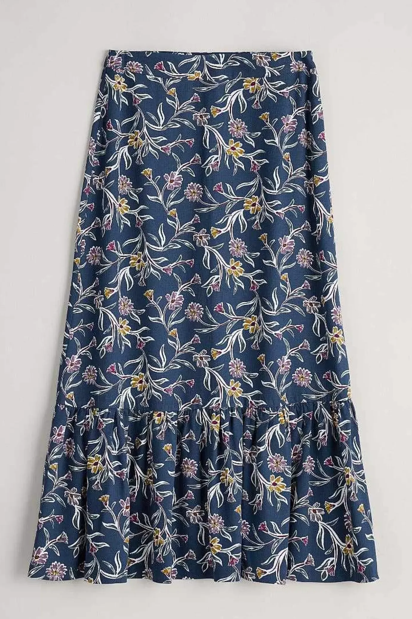 Seasalt Cornwall Wildflower Field Tiered Midi Skirt<Women Skirts