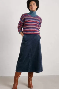 Seasalt Cornwall Window Wren Cord Midi Skirt<Women Skirts
