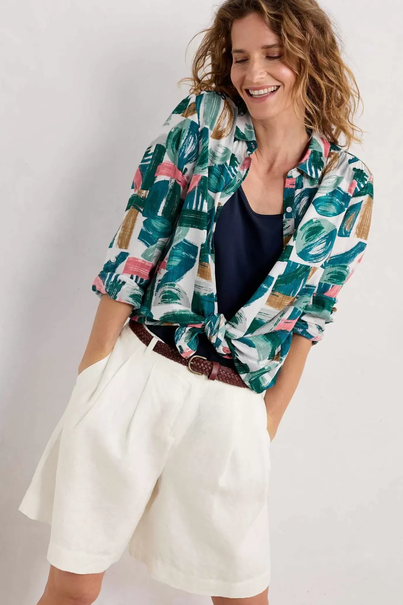 Seasalt Cornwall Wren Flutter Longline Shirt<Women Tops