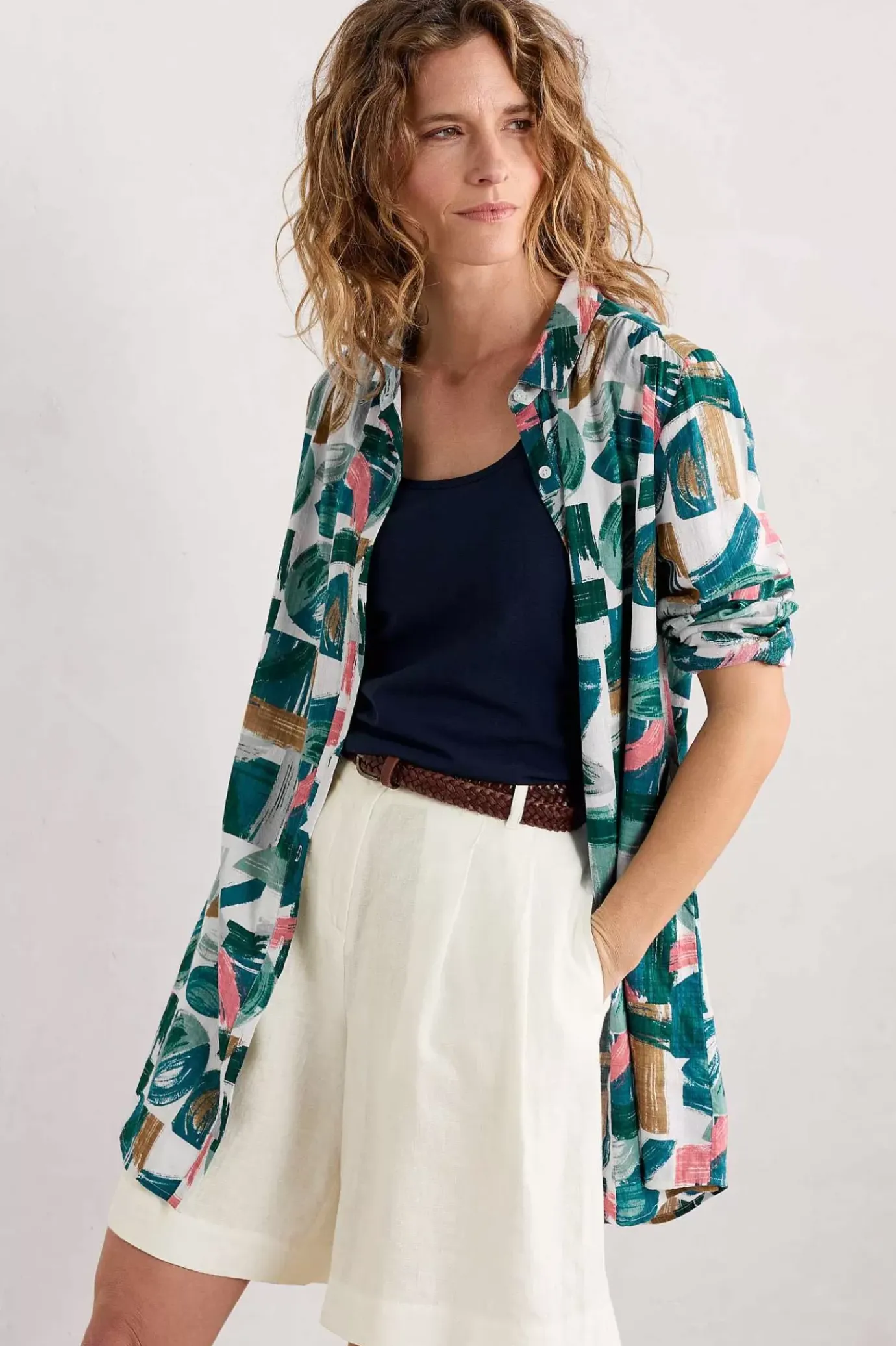 Seasalt Cornwall Wren Flutter Longline Shirt<Women Tops